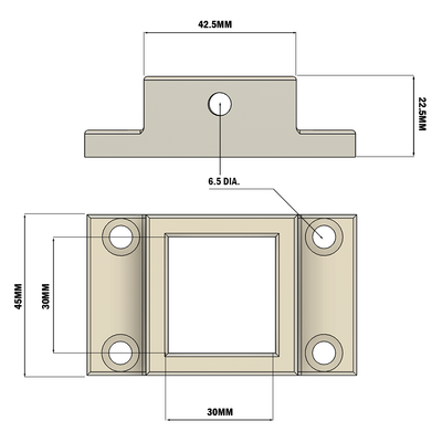 44-030-3 MODULAR SOLUTIONS PROFILE 30 SERIES CONNECTING FLANGE W/ HARDWARE